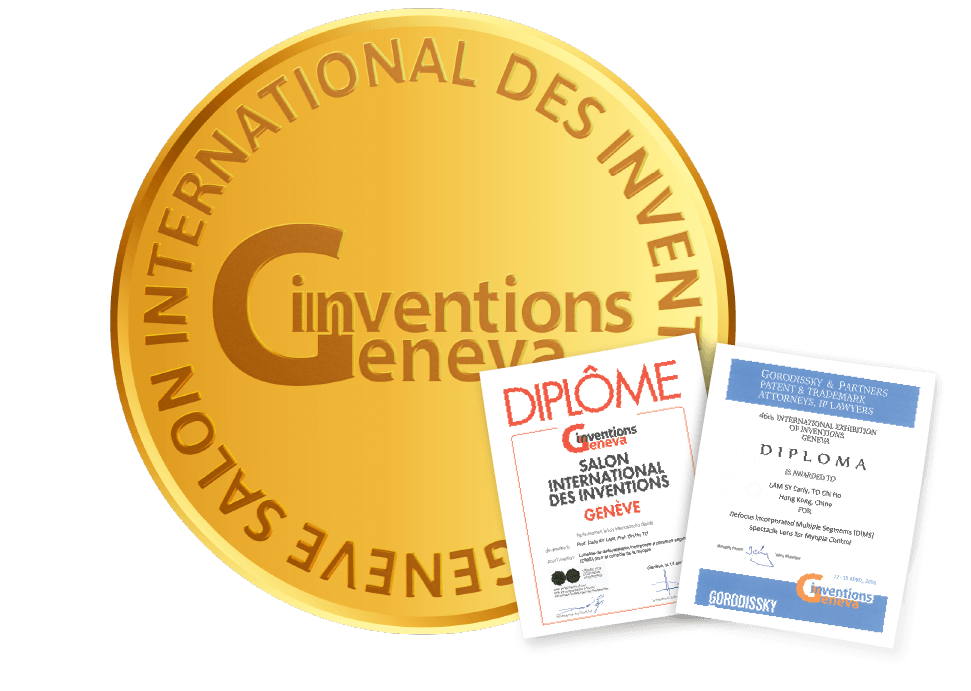 The Gold Prize medal and diplomas from the 46th International Exhibition of Inventions of Geneva
